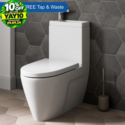 Close coupled toilet - close, &