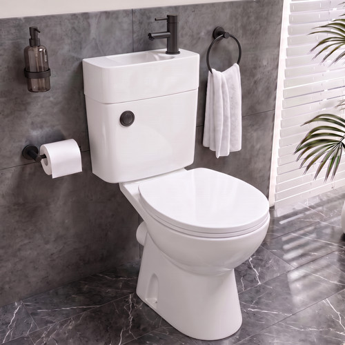 Close coupled toilet - 2-in-1,