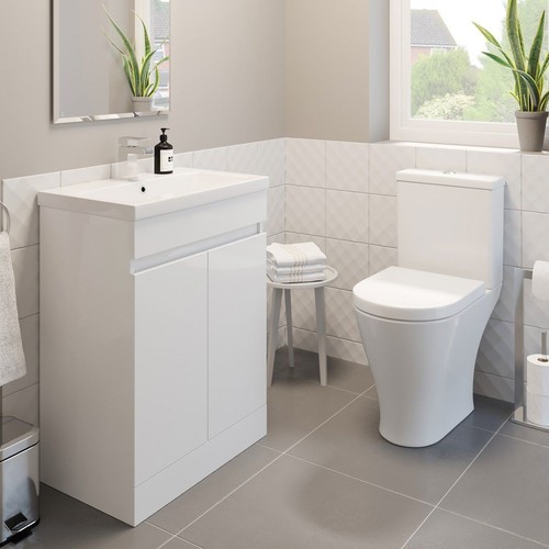 600mm bathroom gloss white - bathroom,