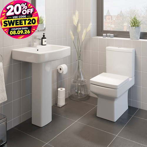 Close coupled toilet and basin - coupled,