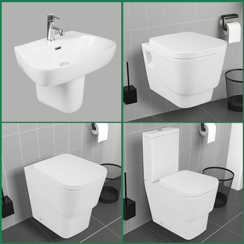 Wall hung toilet - hung, close
