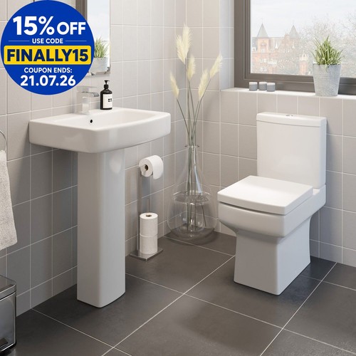 Close coupled toilet - toilet, basin