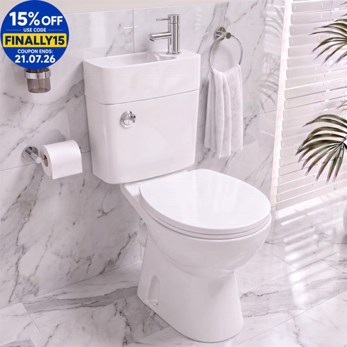 Close coupled toilet - close,