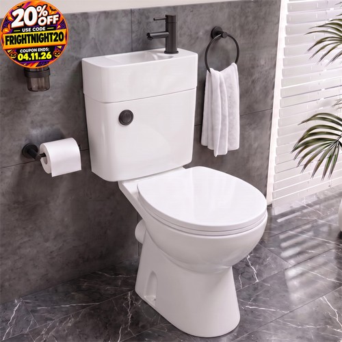 Close coupled toilet - 2-in-1,