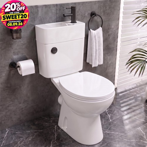 Close coupled toilet - coupled,