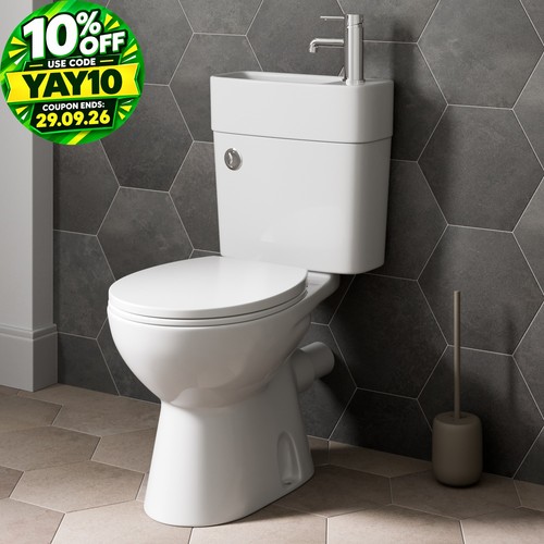 Close coupled toilet - 2-in-1,