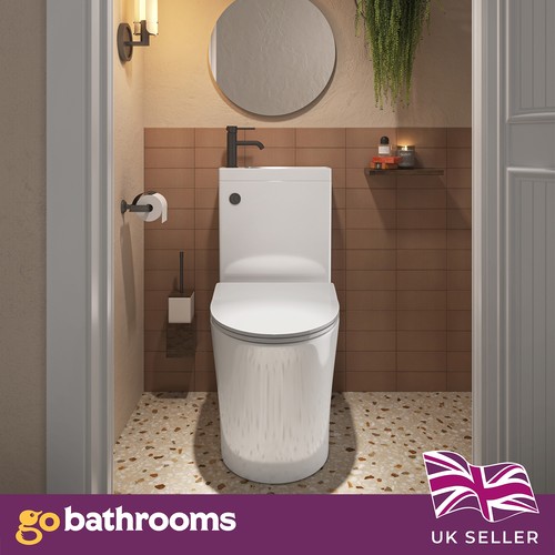 Close coupled toilet - 2-in-1,