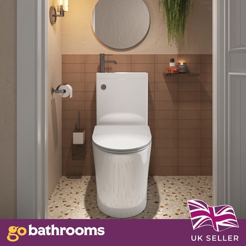 Close coupled toilet - close,