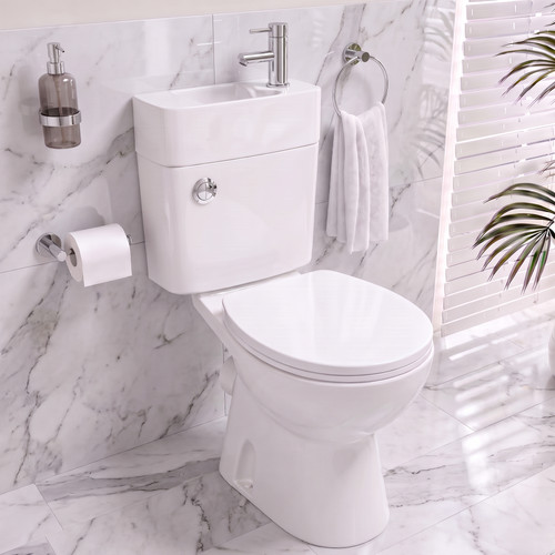 Close coupled toilet - 2-in-1,