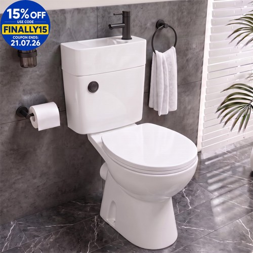 Close coupled toilet - 2-in-1,